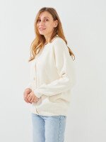 Купить Кардиган однотонный женский GENUA G01109-0004 L/XL Молочный Артикул: 2000999550430 Миниатюра фотографии № 3