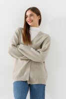 Кардиган однотонный женский I can 3305-1 One Size Светло-бежевый  Фото №1
