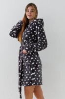 Халат жіночий Barwa 0229 сердечко XL Сірий  Фото №1