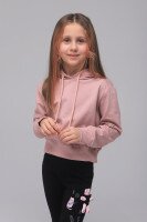 Худі для дівчинки однотонний Deniz 678 128 см Рожевий (2000989444657D)  Фото №0