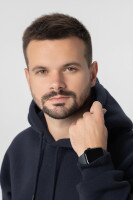 Худи однотонный мужской Demos DMS-037 baza S Темно-синий (2000990097378W)  Фото №1