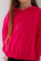 Худи однотонный для девочки First Kids 11003 110 см Малиновый (2000990710550D)  Фото №2