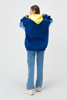 Худи однотонный женский MDG 241336 One Size Сине-желтый (2000990033833W)  Фото №5