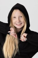 Худи с принтом для девочки Viollen 5022 128 см Черный (2000990091451D)  Фото №0
