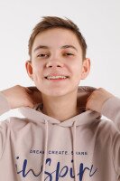 Худі з принтом для хлопчика Deniz 2701 152 см Бежевий (2000990410962D)  Фото №1