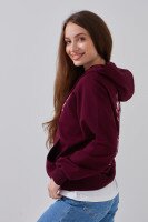 Худи с принтом женский LAWA P-WB02381 L Бордовый  Фото №3