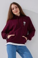 Худи с принтом женский LAWA P-WB02381 L Бордовый  Фото №2