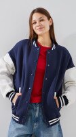 Купити Кофта-бомбер однотонна жіноча LAWA P-WT02310 XS Темно-синій Артикул: 2000999385315 Фото мініатюра № 3