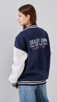 Купити Кофта-бомбер однотонна жіноча LAWA P-WT02310 XS Темно-синій Артикул: 2000999385315 Фото мініатюра № 5