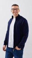 Купити Кофта однотонна чоловіча GENUA G01209-0001 S Темно-синій Артикул: 2000999472060 Фото мініатюра № 4