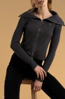 Кофта однотонна жіноча On me 2010 One Size Графітовий (2000990337528D)  Фото №4