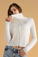 Кофта однотонна жіноча On me 2010 One Size Молочний (2000990337542D)  Фото №2