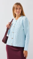 Кофта однотонная женская 0625 One Size Голубой