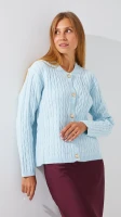 Кофта однотонная женская 0625 One Size Голубой  Фото №1