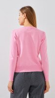 Купить Кофта однотонная женская GENUA G01114-0002 XL Розовый Артикул: 2000999386831 Миниатюра фотографии № 5