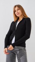Купить Кофта однотонная женская GENUA G01132-0005 M Черный Артикул: 2000999387388 Миниатюра фотографии № 3
