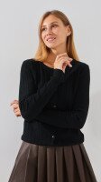 Купить Кофта однотонная женская On me 024 M Черный Артикул: 2000999183775 Миниатюра фотографии № 1