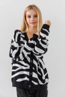 Кофта с узором для девочки Lizi 3268 146 см Черно-белый (2000990616029W)  Фото №0