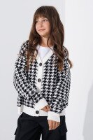 Кофта с узором для девочки Lizi 3418 116 см Черно-белый (2000990615831W)  Фото №1