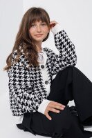 Кофта с узором для девочки Lizi 3418 116 см Черно-белый (2000990615831W)