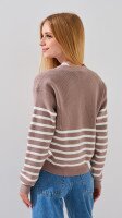 Купити Кофта з візерунком для дівчинки Lizi 2356 128 см Капучино Артикул: 2000999340482 Фото мініатюра № 5