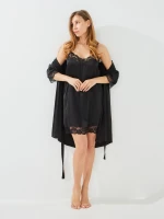 Купить Комплект халат+ночная рубашка Barwa 0305/304 S Черный Артикул: 2000989440338 Миниатюра фотографии № 1