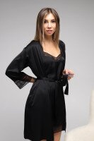 Комплект халат+ночная рубашка Barwa 0305/304 2XL Черный (2000989440376A)