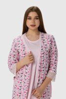 Комплект для кормящих женский халат+рубашка Nicoletta 7398 S Розовый (2000990160553А)  Фото №4