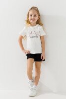 Костюм футболка+шорти для дівчинки Baby Show 12158 110 см Молочний  Фото №0