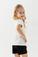 Костюм футболка+шорти для дівчинки Baby Show 12158 110 см Молочний  Фото №3