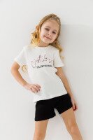 Костюм футболка+шорти для дівчинки Baby Show 12158 110 см Молочний  Фото №1