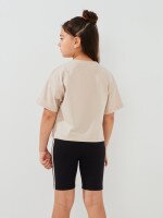 Купити Костюм футболка+шорти для дівчинки Dinomin 2848 116 см Бежевий Артикул: 2000999523069 Фото мініатюра № 5