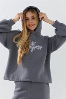 Костюм худи+штаны для девочки Benini 241192 134 см Серый  Фото №3