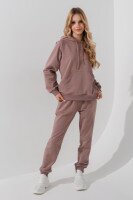 Костюм худі+штани однотонний дитячий Dinomin DM2401-1 146 см Бежевий (2000990558336D)  Фото №3
