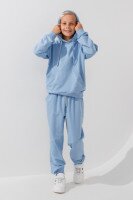 Костюм худі+штани однотонний дитячий Dinomin DM2401-1 146 см Блакитний (2000990558374D)  Фото №10