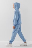 Костюм худі+штани однотонний дитячий Dinomin DM2401-1 146 см Блакитний (2000990558374D)  Фото №12