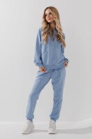 Костюм худі+штани однотонний дитячий Dinomin DM2401-1 146 см Блакитний (2000990558374D)  Фото №2