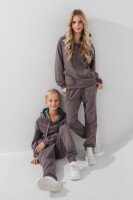 Костюм худі+штани однотонний дитячий Dinomin DM2401-1 146 см Графітовий (2000990558411D)  Фото №0