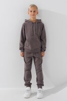 Костюм худі+штани однотонний дитячий Dinomin DM2401-1 146 см Графітовий (2000990558411D)  Фото №8