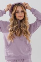 Костюм худи+штаны однотонный детский Dinomin DM2401-1 146 см Лиловый (2000990558459D)  Фото №3