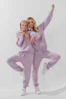Костюм худи+штаны однотонный детский Dinomin DM2401-1 146 см Лиловый (2000990558459D)  Фото №0