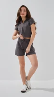 Костюм однотонный женский On me 25098 S Графитовый