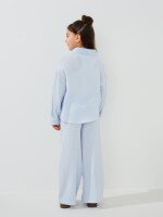 Купити Костюм сорочка+штани для дівчинки Dinomin 2528 116 см Блакитний Артикул: 2000999459986 Фото мініатюра № 5