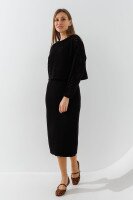 Костюм сукня+джемпер однотонний жіночий On me 10604 One Size Чорний