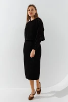 Костюм сукня+джемпер однотонний жіночий On me 10604 One Size Чорний