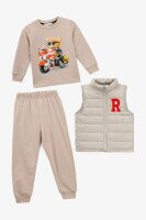 Костюм свитшот+штаны+жилетка для мальчика Baby Show 25-305 92 см Бежевый