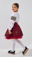Костюм вышиванка(верх+низ) для девочки РОКСОЛАНА 98 см Бордовый  Фото №2