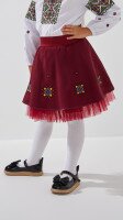 Костюм вышиванка(верх+низ) для девочки РОКСОЛАНА 98 см Бордовый  Фото №1