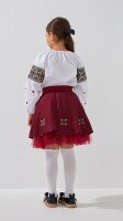 Костюм вышиванка(верх+низ) для девочки РОКСОЛАНА 98 см Бордовый  Фото №3
