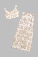 Костюм для дівчинки(топ+штани) LocoLoco 9009 152 см Бежевий (2000990348876S)  Фото №9